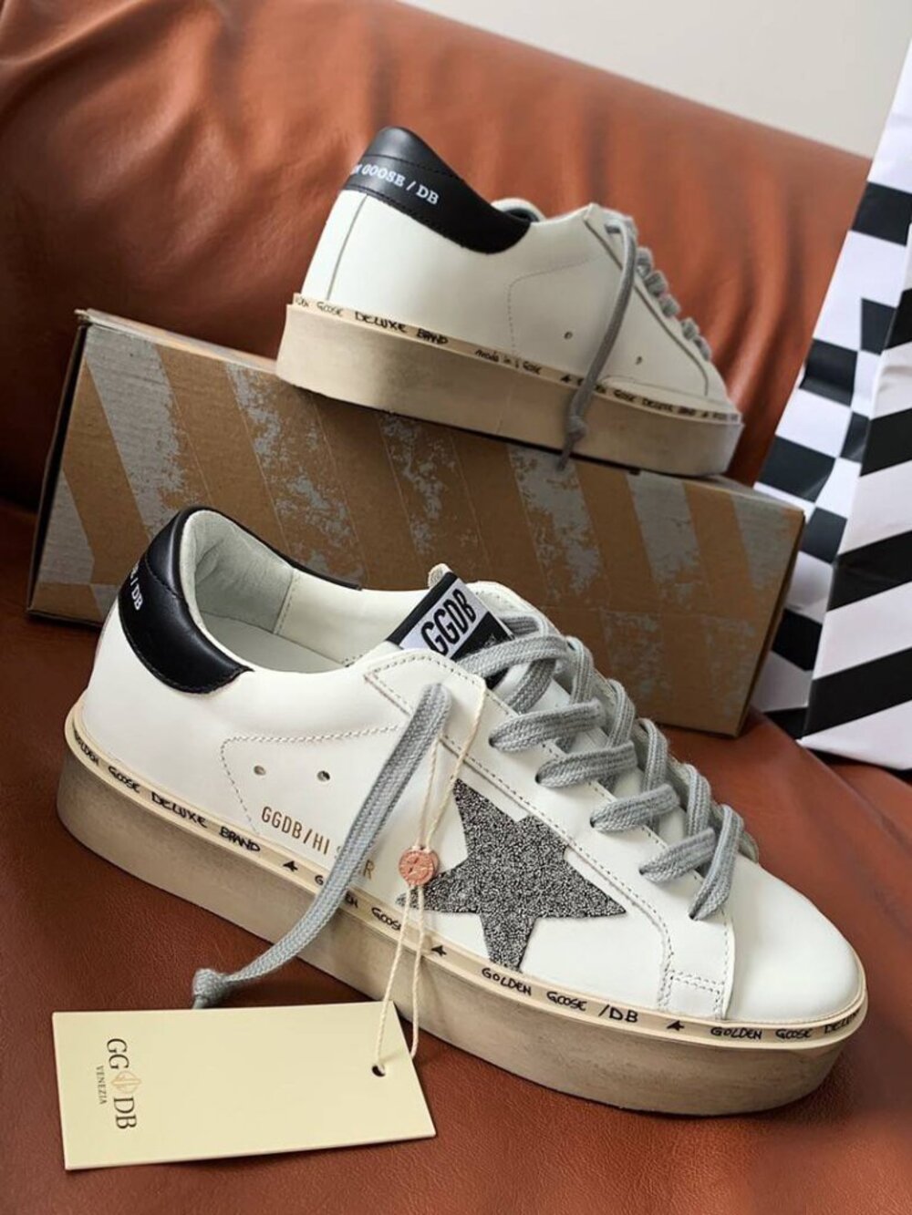 Golden Goose Hi-Star Glitter Star Sneakers